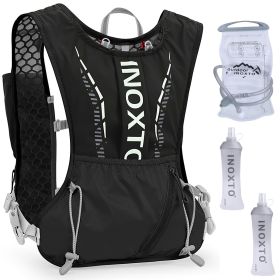 Sport Hydration Vest Running Backpack with 15oz 50oz Water Bladder Adjustable Strap Storage Bag for Trail Running Marathon Race Hiking (Option: WaterVestPackBlackGPCT4008)