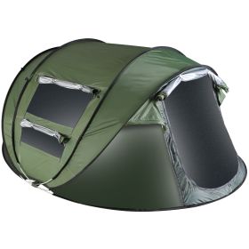 5-8 Person Pop Up Tent Automatic Setup Camping Tent Waterproof Instant Setup Tent with 4 Mosquito Net Windows Carrying Bag for Hiking Climbing Adventu (Option: TentGreen58PersonGPCT3866)
