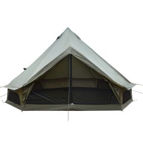13.1FT Oxford Bell Tent for Family Camping Spacious Yurt Tent with Stove Jack, 4 Season Glamping Shelter, Waterproof Oxford Hot Tent for 4-8 People (Option: BellTentDarkGreen13.1FTOLFC0001)