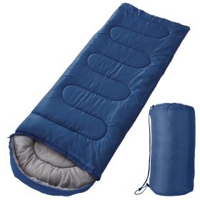 Camping Sleeping Bags for Adults Teens Moisture-Proof Hiking Sleep Bag with Carry Bag 32-50℉ for Spring Autumn Winter Seasons (Option: SleepingBagNavyBlueGPCT3966)