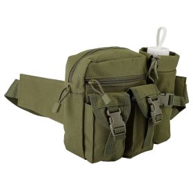 Tactical Waist Bag Utility Pouch Military Hiking Belt Bag w/ Water Bottle Pouch For Fishing Mountaineering Camping Hunting Running Outdoor (Option: CampBeltBagGreenGPCT3096)