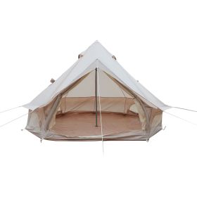 9.8FT Oxford Bell Tent for Family Camping Spacious Yurt Tent with Stove Jack, 4 Season Glamping Shelter, Waterproof Oxford Hot Tent for 3-4 People (Option: BellTentBeige9.8FTOLFC0001)