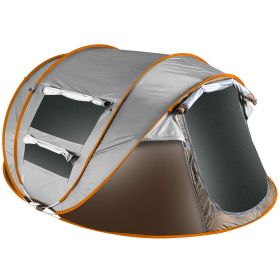 5-8 Person Pop Up Tent Automatic Setup Camping Tent Waterproof Instant Setup Tent with 4 Mosquito Net Windows Carrying Bag for Hiking Climbing Adventu (Option: TentKhaki58PersonGPCT3866)