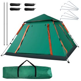 4-5 Person Camping Tent Outdoor Foldable Waterproof Tent with 2 Mosquito Nets Windows Carrying Bag for Hiking Climbing Adventure Fishing (Option: CampingTentGreenGPCT3881)