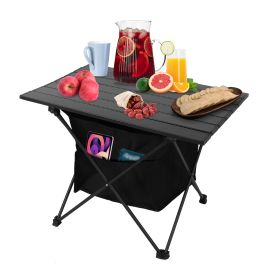 Foldable Camping Table With Storage Basket Rustproof Portable Aluminum Alloy Roll-Up Camping Table With Carrying Bag For Camping Hiking BBQ Picnic Fis (Option: CampingTableMGPCT4697)