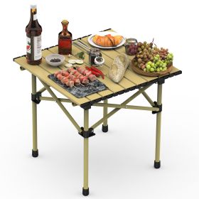 Folding Camping Table Portable Lightweight Carbon Steel Roll-up Picnic BBQ Desk with Carry Bag Heavy Duty for Outdoor Beach Backyard Party Patio Campi (Option: CampingTable5153CMGPCT5276)