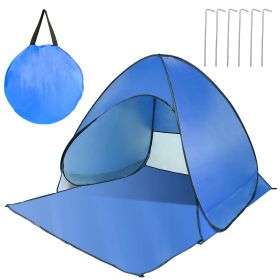 Pop Up Beach Tent Sun Shade Shelter Anti-UV Automatic Waterproof Tent Canopy for 2/3 Man w/ Net Window Storage Bag for Outdoor Beach Camping Fishing P (Option: PopUpBeachTentBlueGPCT2478)