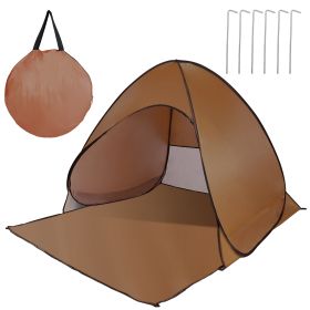 Pop Up Beach Tent Sun Shade Shelter Anti-UV Automatic Waterproof Tent Canopy for 2/3 Man w/ Net Window Storage Bag for Outdoor Beach Camping Fishing P (Option: PopUpBeachTentCoffeeGPCT2478)