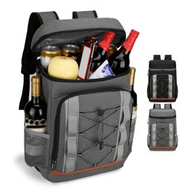Cooler Backpack 36 Can Leakproof Insulated Cooler Backpack with 25L/6.6Gal for Picnic Camping Beach Hiking Fishing Travel (Option: CoolerBackpackGreyGPCT5311)