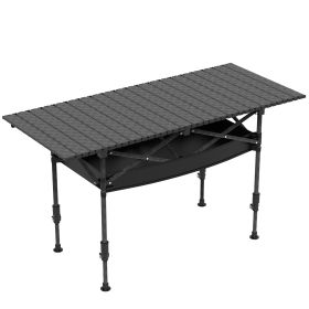 Portable Folding Camping Table With Adjustable Height Hanging Net Rustproof Carbon Steel Foldable Roll-Up Camping Table for Picnic Camping Hiking Beac (Option: CampingTable120CMGPCT5182)