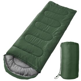 Camping Sleeping Bags for Adults Teens Moisture-Proof Hiking Sleep Bag with Carry Bag 32-50℉ for Spring Autumn Winter Seasons (Option: SleepingBagArmyGreenGPCT3966)