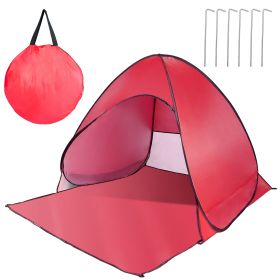 Pop Up Beach Tent Sun Shade Shelter Anti-UV Automatic Waterproof Tent Canopy for 2/3 Man w/ Net Window Storage Bag for Outdoor Beach Camping Fishing P (Option: PopUpBeachTentRedGPCT2478)
