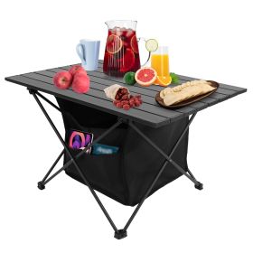 Foldable Camping Table With Storage Basket Rustproof Portable Aluminum Alloy Roll-Up Camping Table With Carrying Bag For Camping Hiking BBQ Picnic Fis (Option: CampingTableLGPCT4697)